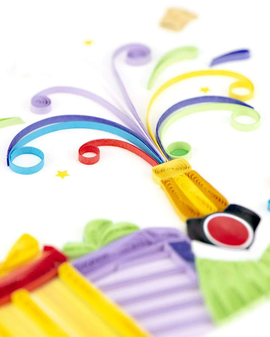 Quilled Birthday Champagne Greeting Card