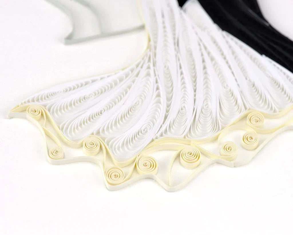 Quilled Dancing Bride & Groom Wedding Card