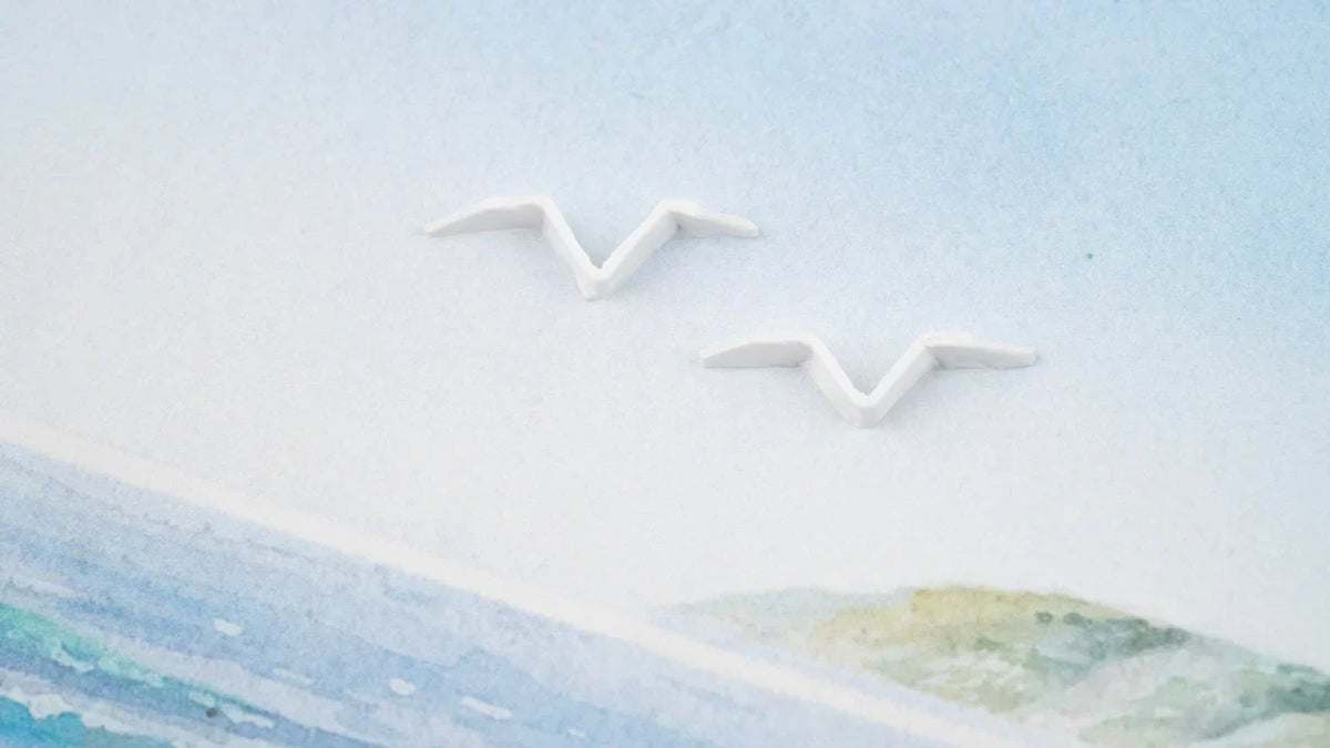 Quilled Two Boats on the Shore Greeting Card