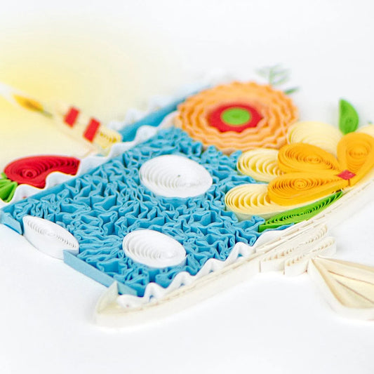 Quilled Whimsical Birthday Cake Greeting Card