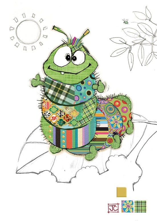 Bug Art Cedric Caterpillar Card