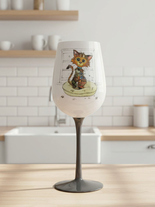 Kitten Wine Glass