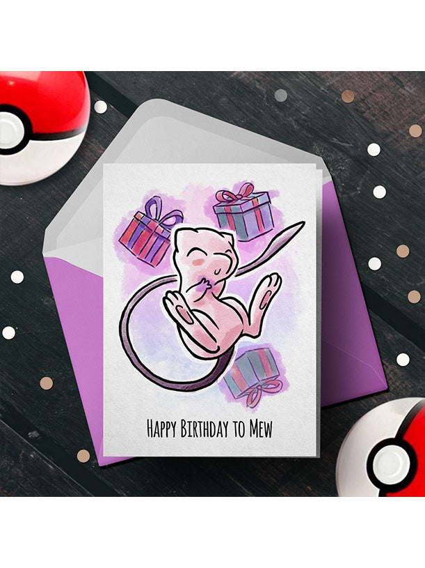happy birthday card pokemon Pokémon Mew Birthday Card – Wild Cave Gift Shop