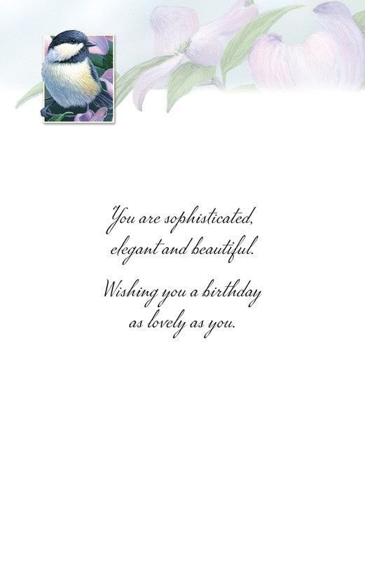 PP Birthday Card Chickadee on Dogwood