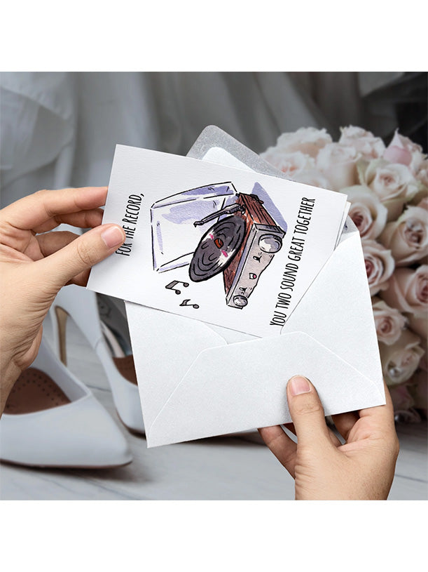 Music Record Wedding Card