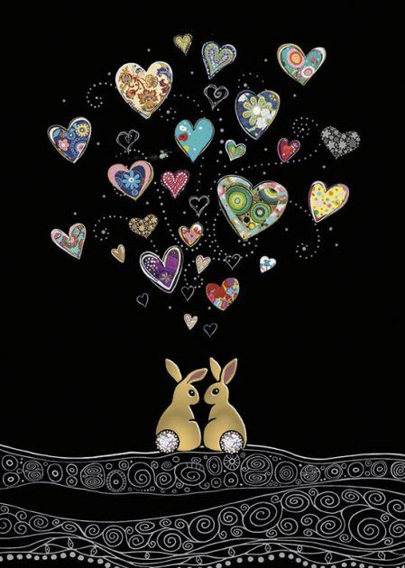 Bug Art Love Bunnies Card
