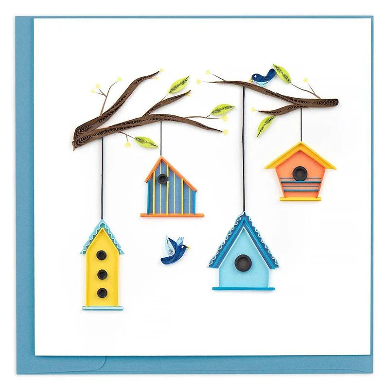 Quilled Birdhouse Tree Greeting Card