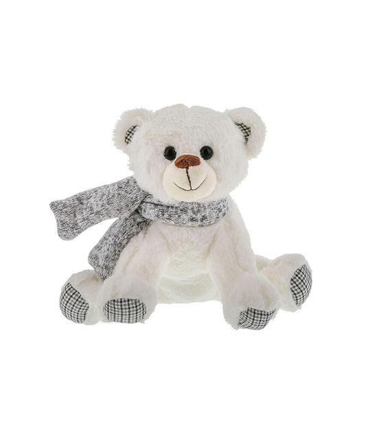 Kalidou White Bear with Gray Scarf