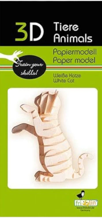 3D PAPER MODEL - White Cat