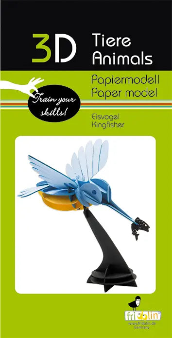 3D PAPER MODEL - Kingfisher bird