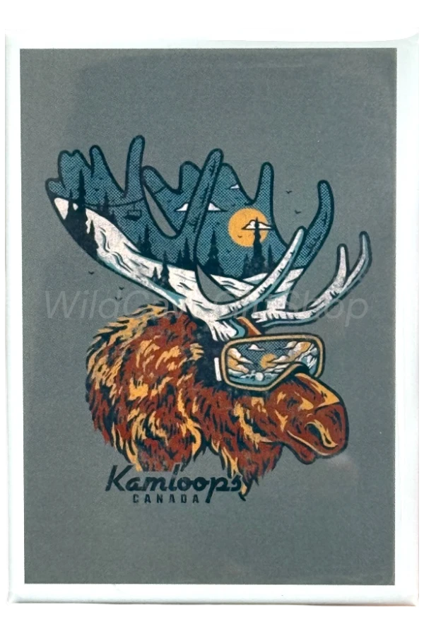 Kamloops Magnet Moose With Goggles