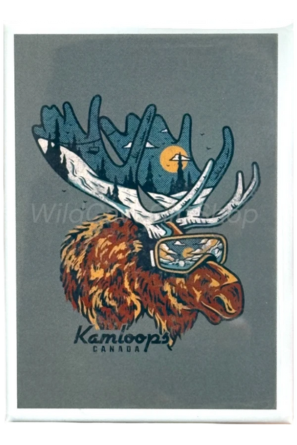 Kamloops Magnet Moose With Goggles