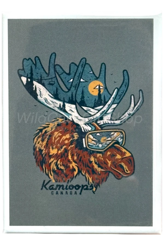 Kamloops Magnet Moose With Goggles
