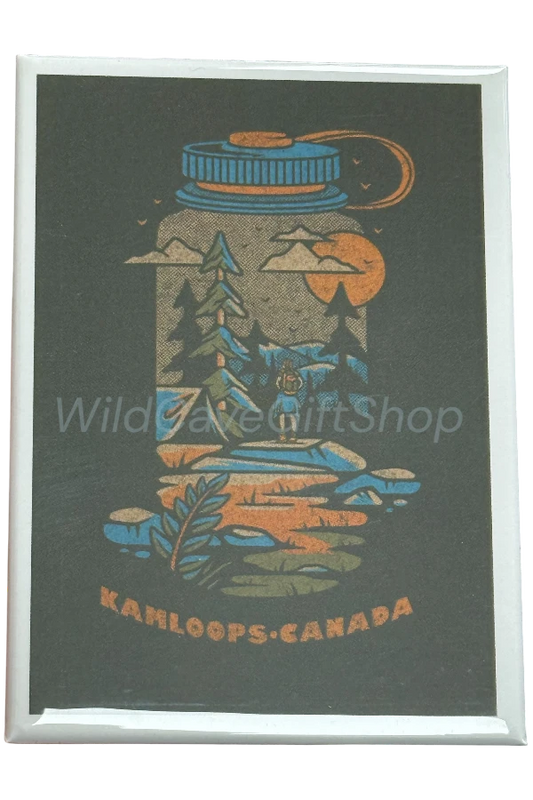Kamloops Magnet Water Bottle Hiking Scene