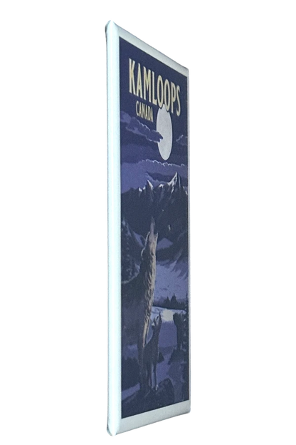 Kamloops Magnet Wolf And Mountains
