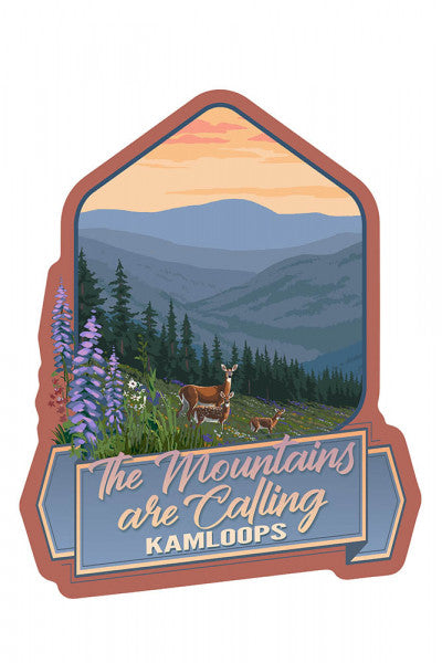 Kamloops Sticker  The Mountains are Calling