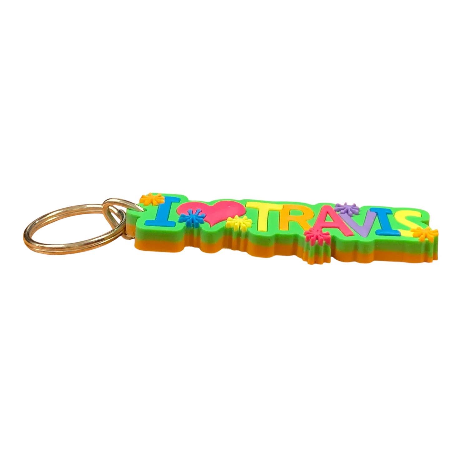 Colourful Name Keychain I 💗 Travis (Green)