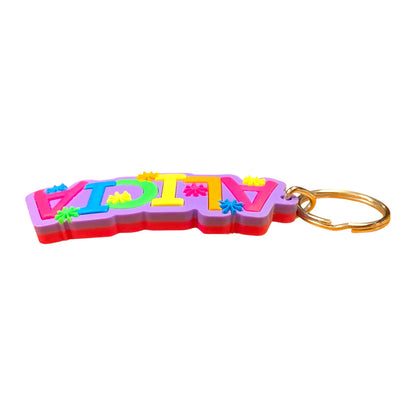 Colourful Name Keychain Alicia (Purple)