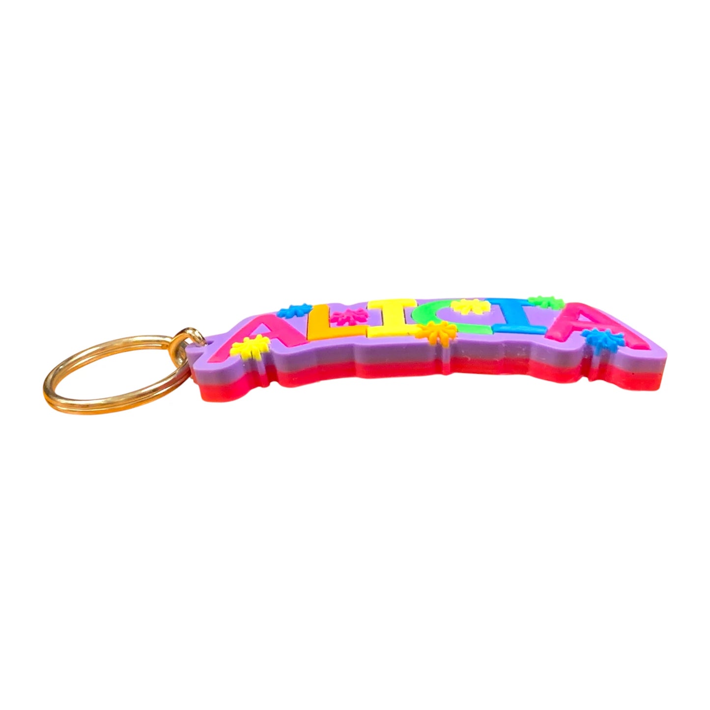 Colourful Name Keychain Alicia (Purple)