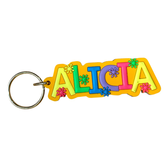 Colourful Name Keychain Alicia (Orange)
