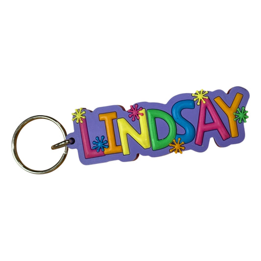 Colourful Name Keychain Lindsay (Purple)
