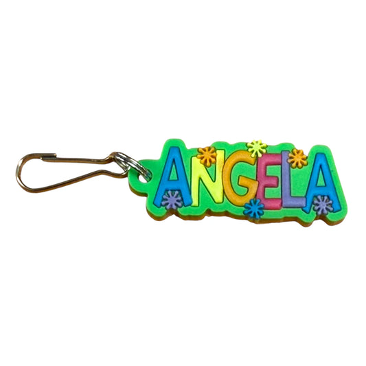 Colourful Name Keychain Angela (Green)