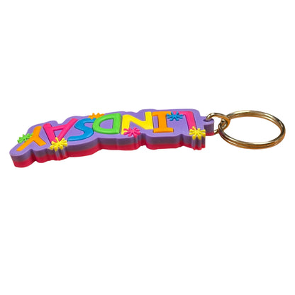 Colourful Name Keychain Lindsay (Purple)
