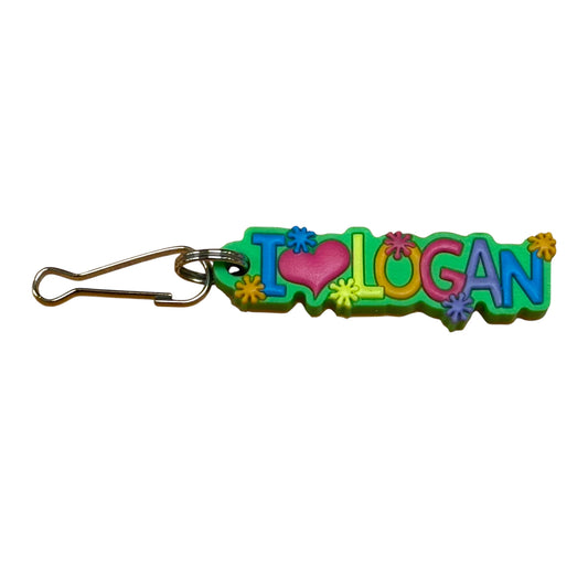 Colourful Name Keychain I 💗 Logan (Green)