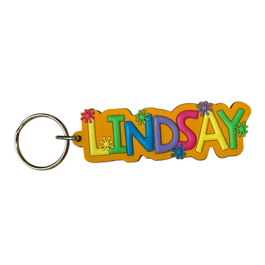 Colourful Name Keychain Lindsay (Orange)