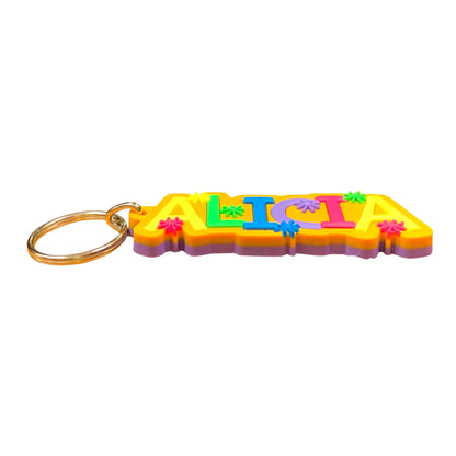 Colourful Name Keychain Alicia (Orange)