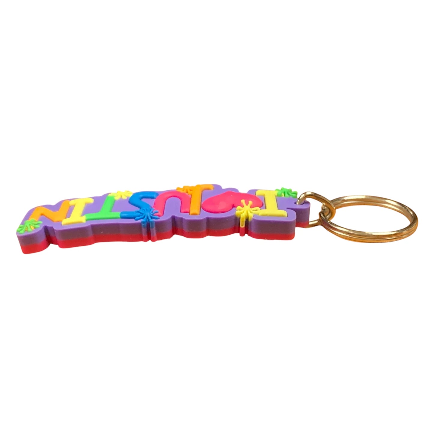 Colourful Name Keychain I 💗 Justin (Purple)