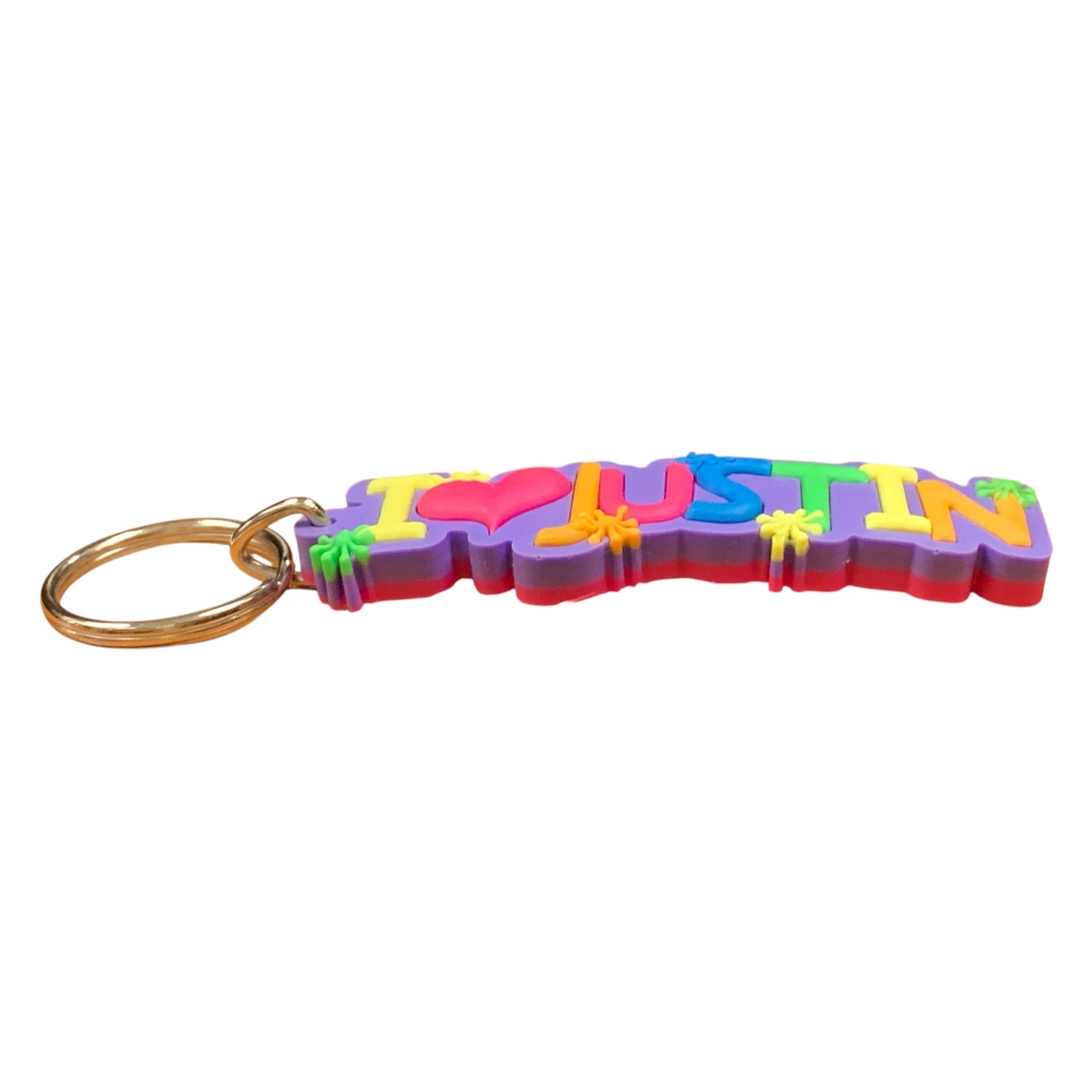 Colourful Name Keychain I 💗 Justin (Purple)