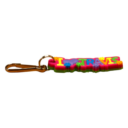 Colourful Name Keychain I 💗 Travis (Pink)