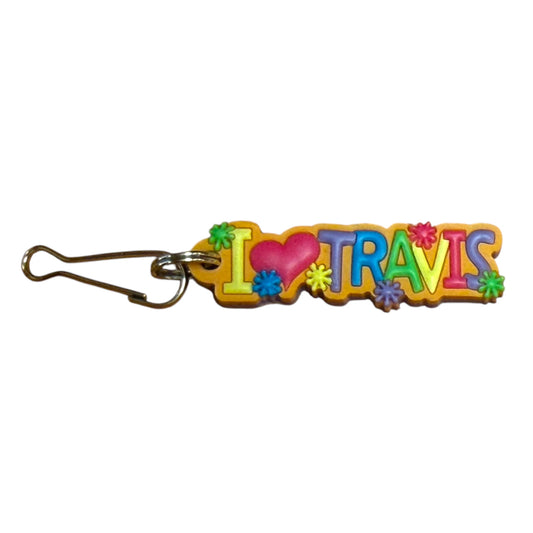 Colourful Name Keychain I 💗 Travis (Orange)
