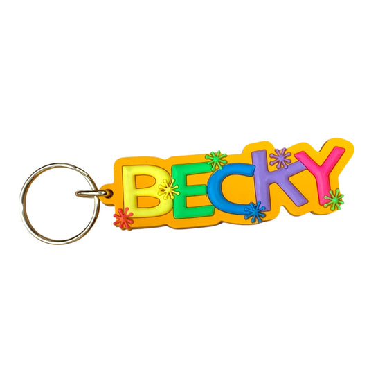 Colourful Name Keychain Becky (Orange)