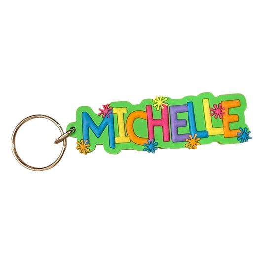 Colourful Name Keychain Michelle (Green)