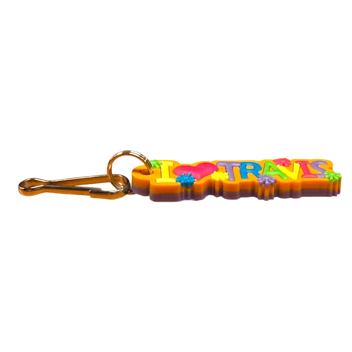 Colourful Name Keychain I 💗 Travis (Orange)