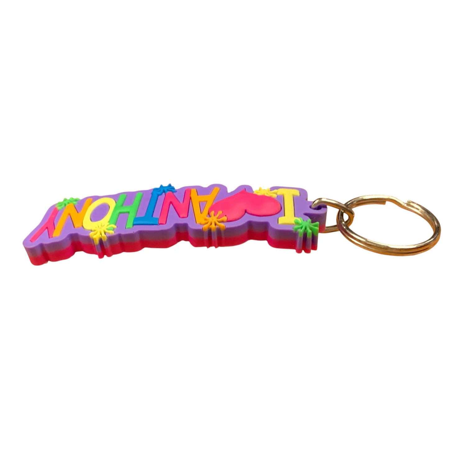 Colourful Name Keychain I 💗 Anthony (Purple)