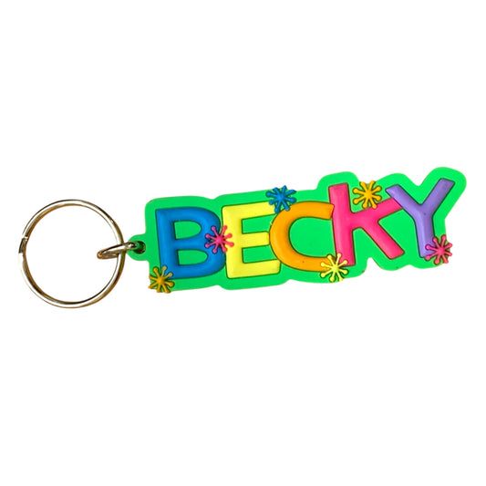 Colourful Name Keychain Becky (Green)