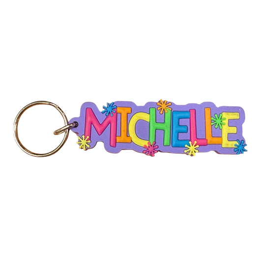 Colourful Name Keychain Michelle (Purple)