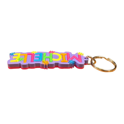 Colourful Name Keychain Michelle (Purple)