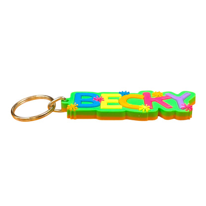 Colourful Name Keychain Becky (Green)