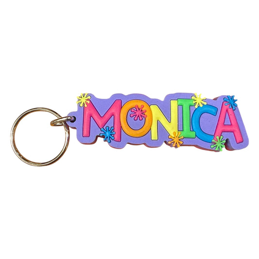 Colourful Name Keychain Monica (Purple)