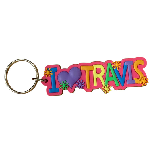Colourful Name Keychain I 💗 Travis (Pink)