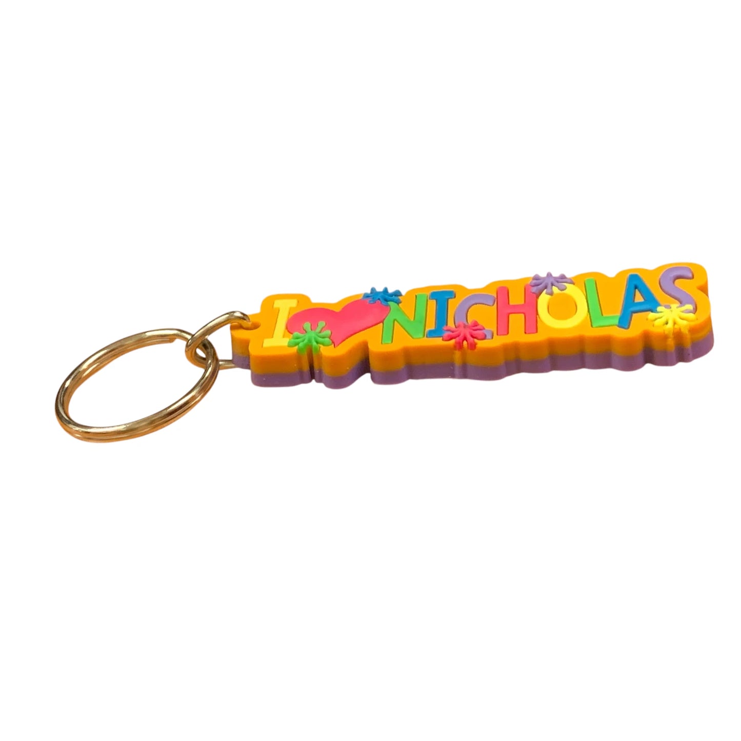 Colourful Name Keychain I 💗 Nicholas (Orange)