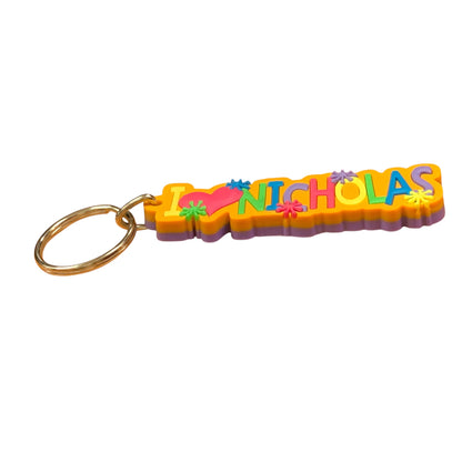Colourful Name Keychain I 💗 Nicholas (Orange)