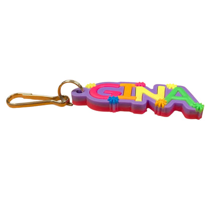Colourful Name Keychain Gina (Purple)