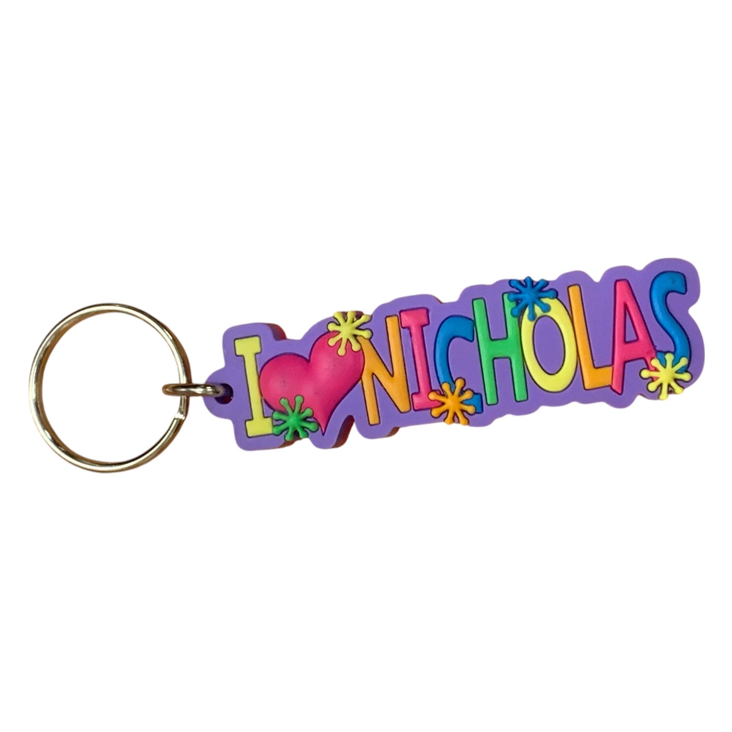 Colourful Name Keychain I 💗 Nicholas (Purple)