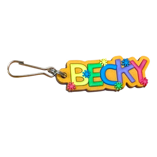 Colourful Name Keychain Becky (Orange)