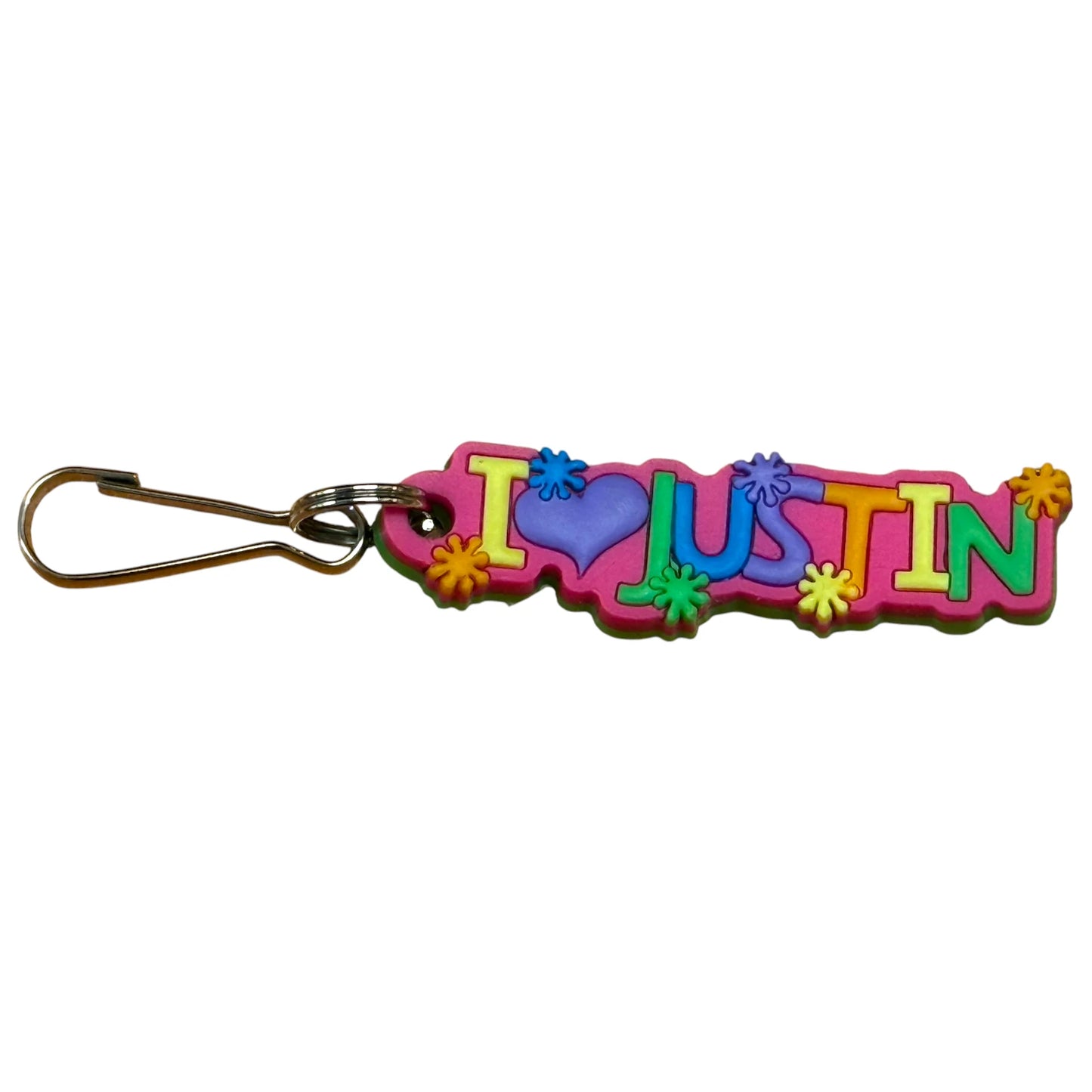 Colourful Name Keychain I 💗 Justin